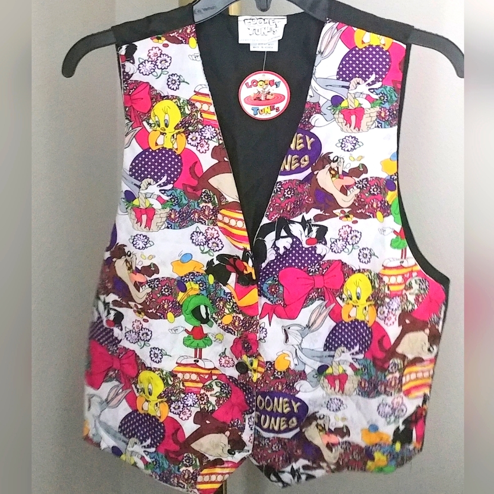 Rare Vintage 1994 Looney Tunes Vest with Bugs Bunny & Tweety Bird One Size